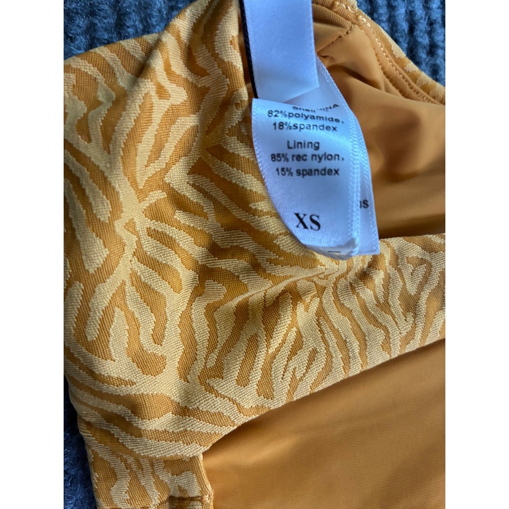 Andie Swim The Rye Top Bikini Topaz Zebra Print AT266-TPZ Boho Mustard Yellow XS - Picture 2 of 5